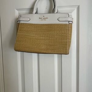 Kate spade New York handbag Staci Straw Satchel.